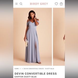 Birds Grey bridesmaid dress in ‘dust blue’. Size small, unaltered.
